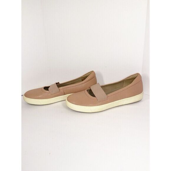 Naturalizer Mai Mary Jane Leather Sneaker Elastic Strap Blush Pink Nude 8.5WW - Picture 2 of 16
